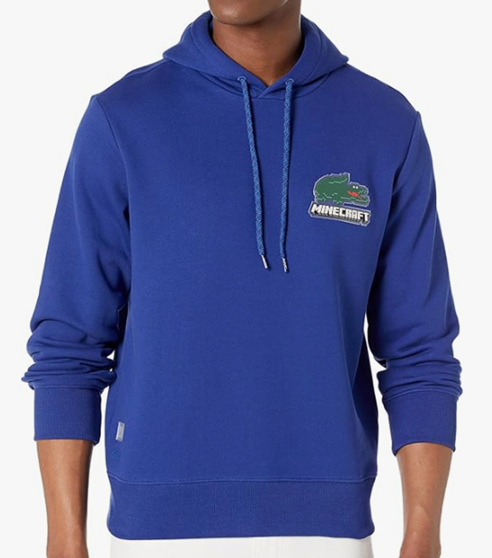 Lacoste Men's Long Sleeve Minecraft Croc Hooded Sweatshirt Cosmic 2XL